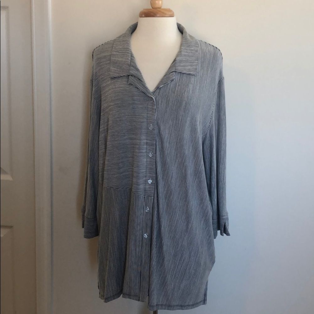 Links Navy & White Striped Top